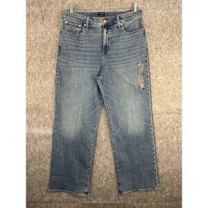 NWT J Crew Women's High Rise Slim Wide Leg Jeans Denim Stretch Size 32